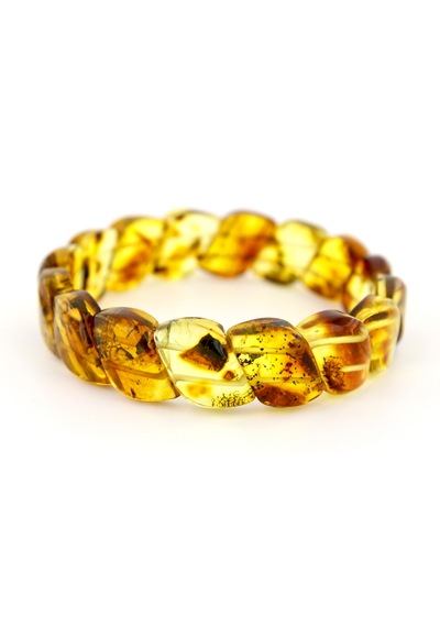 Kehribar Bileklik Fosilli Roleks Özel Tasarım Ambergold Blk23-46 Çok Renkli