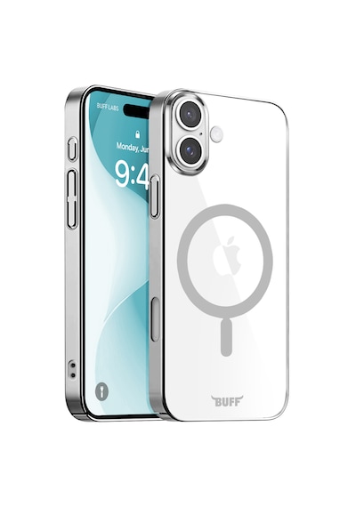 Apple Uyumlu iPhone Buff 16 Magsafe Slim Fit Kılıf Silver