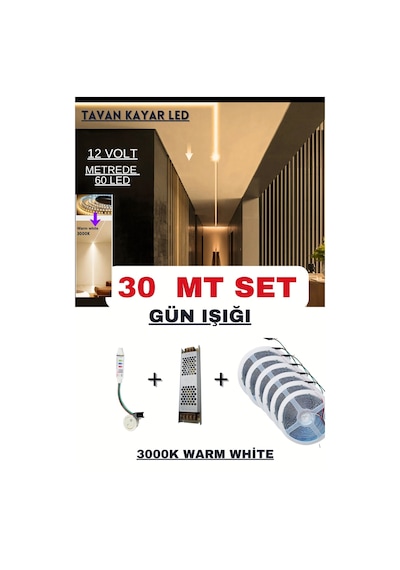 Tavan Akışkan Piksel Kayar Led Sistemi 12 Volt Kit / 30 Metre /3000k Günışığı