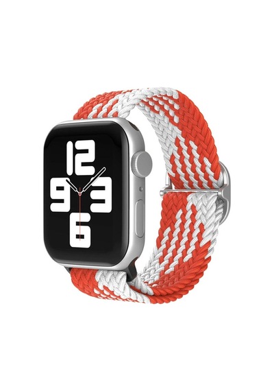 Watch 42mm Kordon - Beyaz-kırmızı İtdark8734