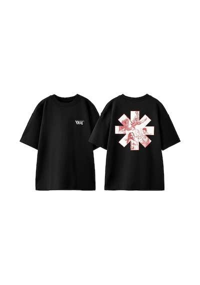 Thewert Red Hot Chili Peppers 7 Tasarım Sırt Baskılı Pamuk Siyah Oversize T-shirt