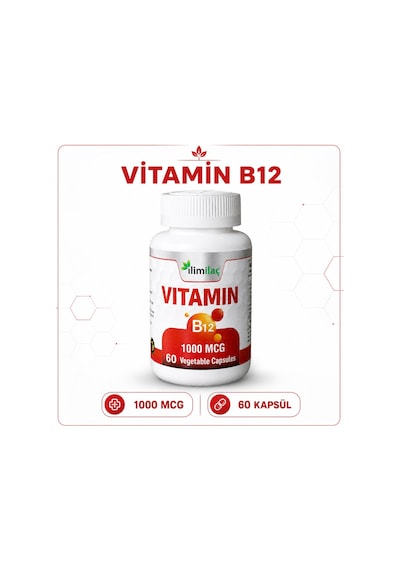 Vitamin B12 1000 Mcg 60 Bitkisel Kapsül B12 Takviye Edici Gıda