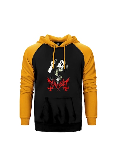 Mayhem Rotten Dead Sarı Renk Reglan Kol Kapşonlu Sweatshirt Sarı