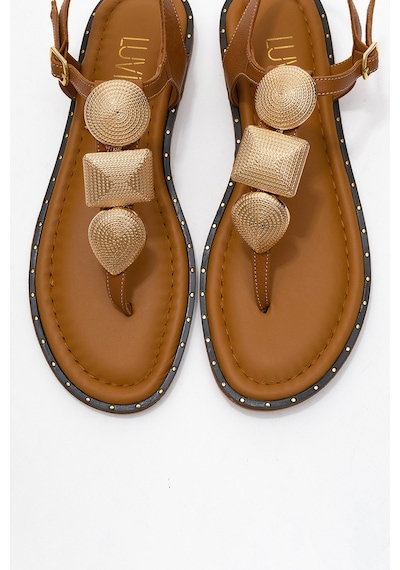 Luvishoes Luvi Shoes Helen Taba Hakiki Deri Parmak Arası Gold Tokalı Kadın Sandalet Taba Luvishoes Luvi Shoes Helen Taba Hakiki Deri Parmak Arası Gold Tokalı Kadın Sandalet Taba