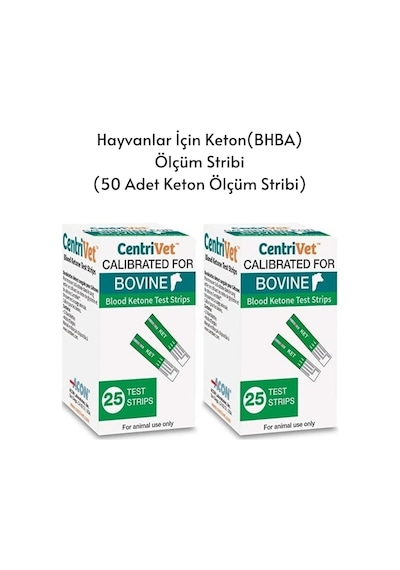 Centrivet Hayvanlarda Keton (BHBA) Ölçüm Stribi 50 Test