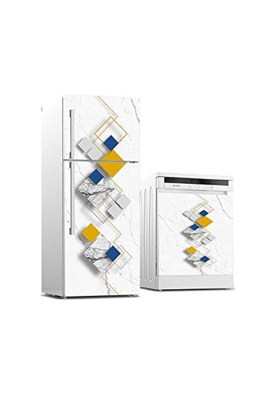 Buzdolabı Ve Bulaşık Makinası Beyaz Eşya Sticker Kaplama Renkli Mermer Desen Diğer