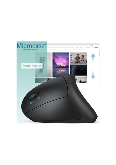 Pilli Dikey Ergonomik Kablosuz Mouse 800/1200/1600 Dpı 6 Tuşlu - Al5177