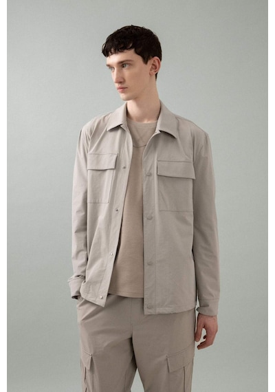 Defacto Regular Fit Polo Yaka Çıtçıt Kapamalı Cepli Teknik Gömlek Ceket B7396AX25SP Gri