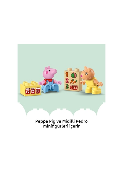LEGO® DUPLO® Peppa Pig Traktör ve Pazar 10468 - 2 Yaş ve Üzeri Çocuklar için Figür İçeren Eğitici Oyuncak Yapım Seti (18 parça)
