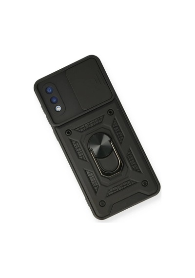 Samsung Uyumlu Galaxy A02 Kılıf Pars Lens Yüzüklü Silikon - Siyah 0.2M-Çok Renkli