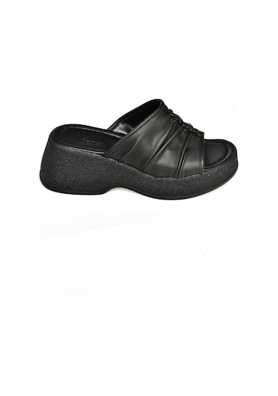 Fox Shoes S996443009 Siyah Kalın Tabanlı Kadın Terlik Siyah