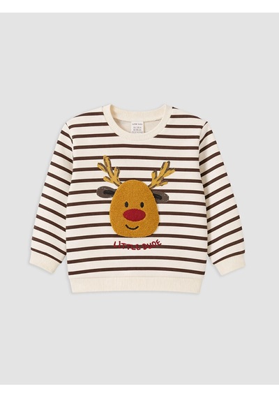 LC Waikiki Lcw Baby Kahverengi Yılbaşı Temalı Erkek Bebek Takım Brown Strıped