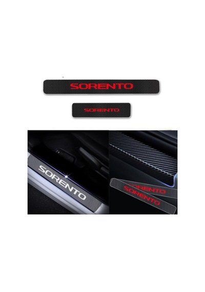 Sorento Carbon Fiber Kapı Eşiği Yazısı Sticker Boya Koruma