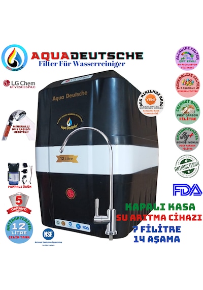 Aqua Deutsche Pompalı 12 Litre 7 Filtre 14 Aşama Su Arıtma Cihazı