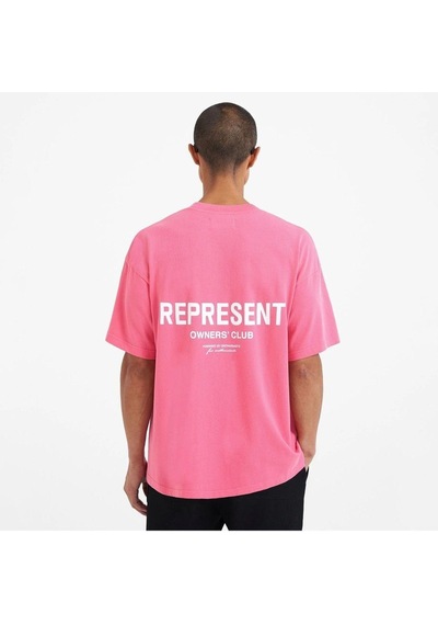 Flood Of Style Erkek Pembe Represent Baskılı Bisiklet Yaka Tshirt