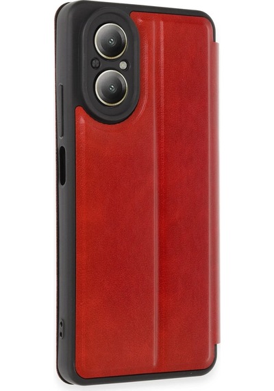 Gld-spt- Newface Realme 12 Lite Kılıf Flip Cover - Kırmızı