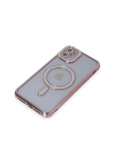 Mey İthalat Apple iPhone Uyumlu - 11 Kılıf Joke Simli Magneticsafe Kılıf - Pembe Diğer