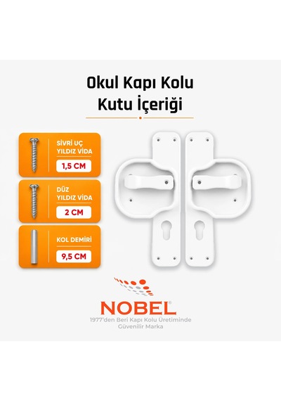 Okul Kapı Kolu Kreş, Anaokulu Ve Sınıf Kapıları İçin Çocuk Korumalı Emniyetli Dayanıklı Plastik Kapı Kolu - Beyaz