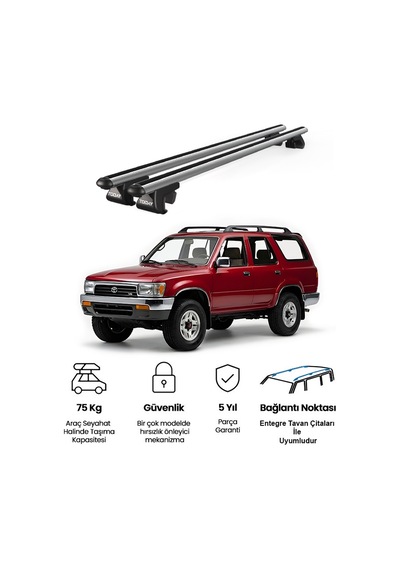 Venüs Toyota 4runner 1990-1995 Uyumlu Gri Ara Atkı Port Bagaj Tavan Barı