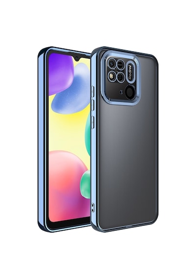 Noktaks - Xiaomi Uyumlu Xiaomi Redmi 10c - Kılıf Kamera Korumalı Tatlı Sert Omega Kapak - Sierra Mavi