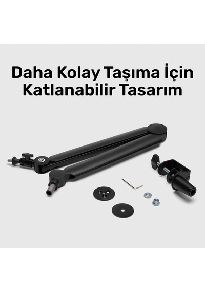 Npo Std131b Stüdyo Tasarım Kablo Yönetimli Amortisörlü Profesyonel Yayıncı Mikrofon Kolu