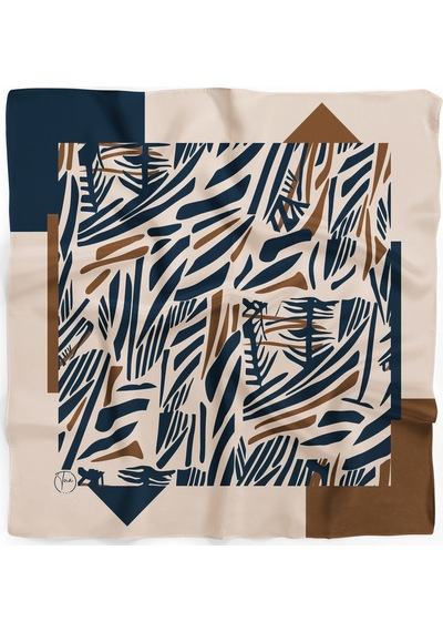 Orman Yansımaları Desen 55x55cm Bandana/fular Çok Renkli