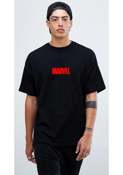 Startmore Unisex Marvel Tişört Siyah