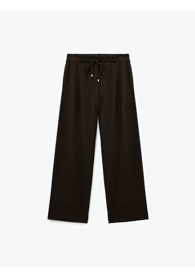 Koton Beli Bağcıklı Bağlamalı Cepli Düz Geniş Paça Kumaş Pantolon Kahverengi 6wak40188pw Kahve Koton Beli Bağcıklı Bağlamalı Cepli Düz Geniş Paça Kumaş Pantolon Kahverengi 6wak40188pw Kahve