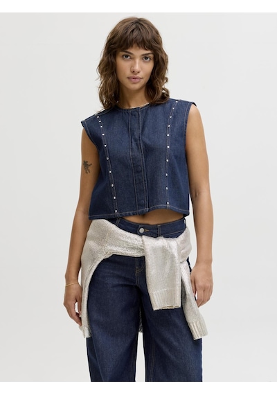 Jack & Jones Kadin Hakim Yaka Kolsuz Denim Gömlek - Mae - 12286386 Dark Blue Denim