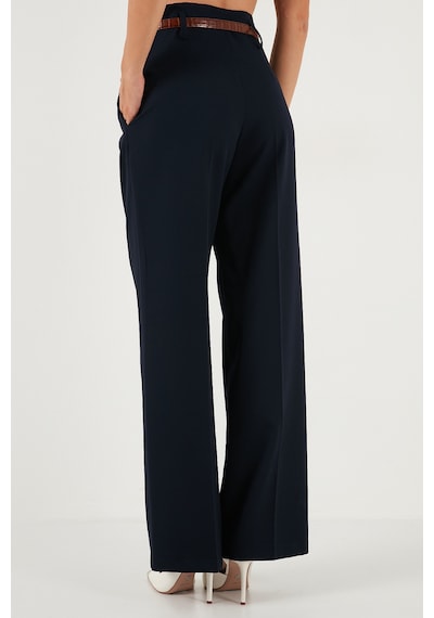 Lela Wide Leg Yüksek Bel Geniş Paça Palazzo Bayan Pantolon 65271262 Lacivert