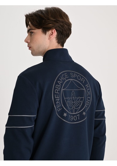 Fenerbahçe Lacivert Tribün Reflektör Detaylı Erkek Sweatshirt Fb Laci Yeni