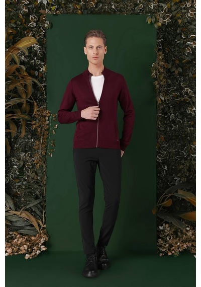 Efor Tr 860 Slim Fit Bordo Klasik Triko Bordo