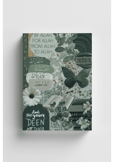 Kolaj Serisi 12 - Hayy'dan Hu'ya İslami Defter Ayet-hadisli Çok Renkli