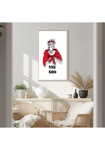 Besay Frida Kahlo Tarzı Kadın Figürlü Duvar Poster-modern Sanat Estetik Dekoratif A2 Çerçevesiz