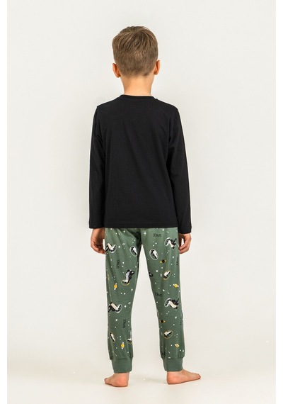 Rolypoly Erkek Çocuk Space Explorer Siyah Uzun Kol Pijama Takım Rp3862-c-v2 Rp3862-c-v2