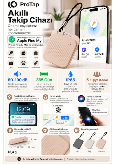 Protap Smart Tag O1 Akıllı Takip Cihazı Apple Bul Uyumlu Apple iOS Bluetooth Gps Eşya Bulucu Anahtar Çanta Valiz Cüzdan Takip Etiketi 1 Protap Smart Tag O1 Akıllı Takip Cihazı Apple Bul Uyumlu Apple iOS Bluetooth Gps Eşya Bulucu Anahtar Çanta Valiz Cüzdan Takip Etiketi 1