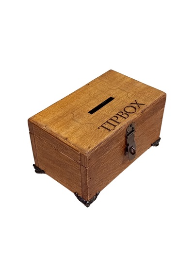 Mini Ahşap Bahşiş Kutusu Tip Box 15x10x10 Cm Kahverengi