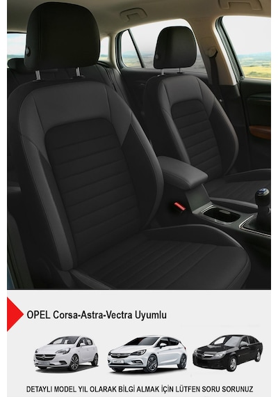 Mocha Taytüyü Oto Koltuk Kılıfı Opel Corsa-astra-vectra Uyumlu Siyah