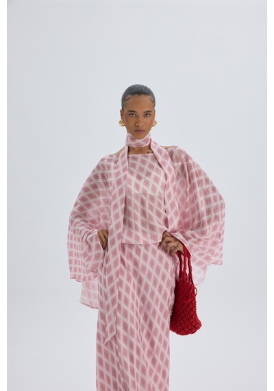 Mai Collection Marlowe Pembe Ekose İkili Takım