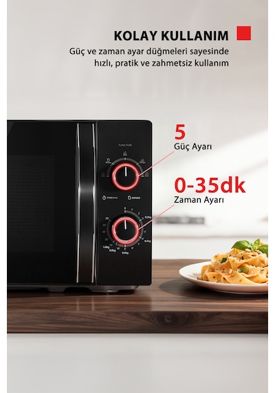 Toshiba MWP-MM20P BK 20 L 5 Isı Seviyesi Siyah Mikrodalga Fırın