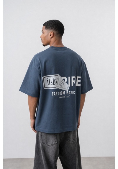 Erkek Respire X Itsbyzey Baskılı Oversize T-shirt Petrol