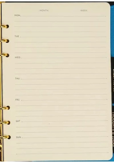 Smyth Organiser Haftalık Ajanda Yedeği A5 14,8x21 Cm İç Yedek Defteri