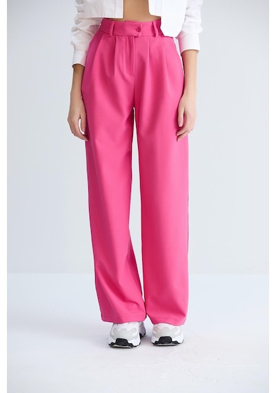 Sortie Collection Rahat Kesim Klasik Model Kumaş Pantolon Fuşya-fuşya Fuşya