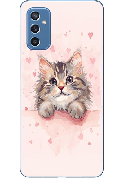 Samsung Galaxy M52 Uyumlu Benim Kedim Baskılı Silikon Kılıf Renkli