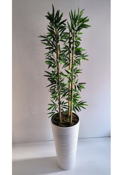 Rüzgar Yapay Çiçekçililk 180 Cm Bambu Ağacı Kumsal Saksı Yeşil