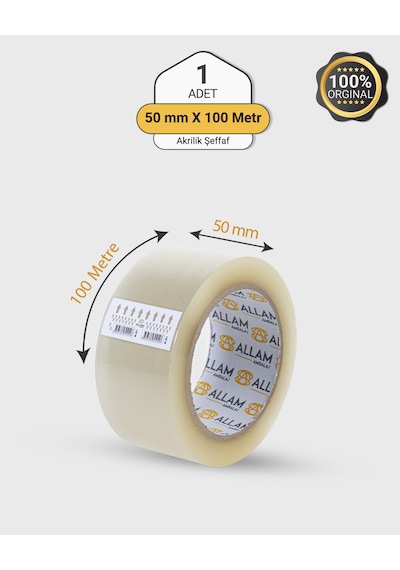 6 Adet 50 Mm X 100 Mt Şeffaf Koli Bandı Güçlü Yapışkan Paketleme Bantı