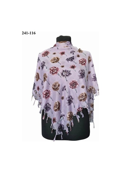 Dolce Cotton Desenli Sökme Boncuklu Eşarp 241-116 Çok Renkli