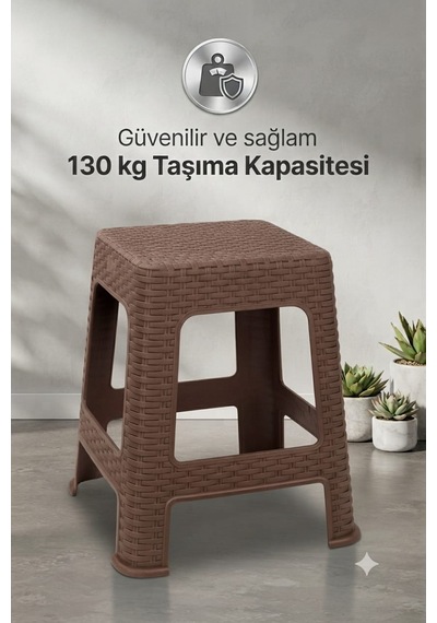 Hasır Büyük Boy Sağlam Kaliteli Kalın Tabure Kahve-ma109 1 Adet Kahverengi