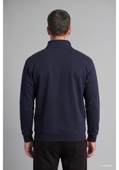 Defacto Regular Fit Dik Yaka Yarım Fermuarlı Basic Sweatshirt X7405az26aunv146 Lacivert-nv146