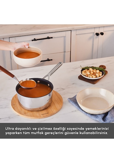 Karaca Plasma Steel 316+ 3Ply Yanmaz Yapışmaz Çelik Sosluk 18 cm